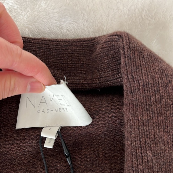 NEW NakedCashmere Chocolate Brown Ynes Tie-Belt 100% Cashmere Belted Robe NWT - Picture 8 of 15